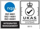 NQA ISO 9001, ISO 14001 and ISO 45001 Integrated Logo - UKAS